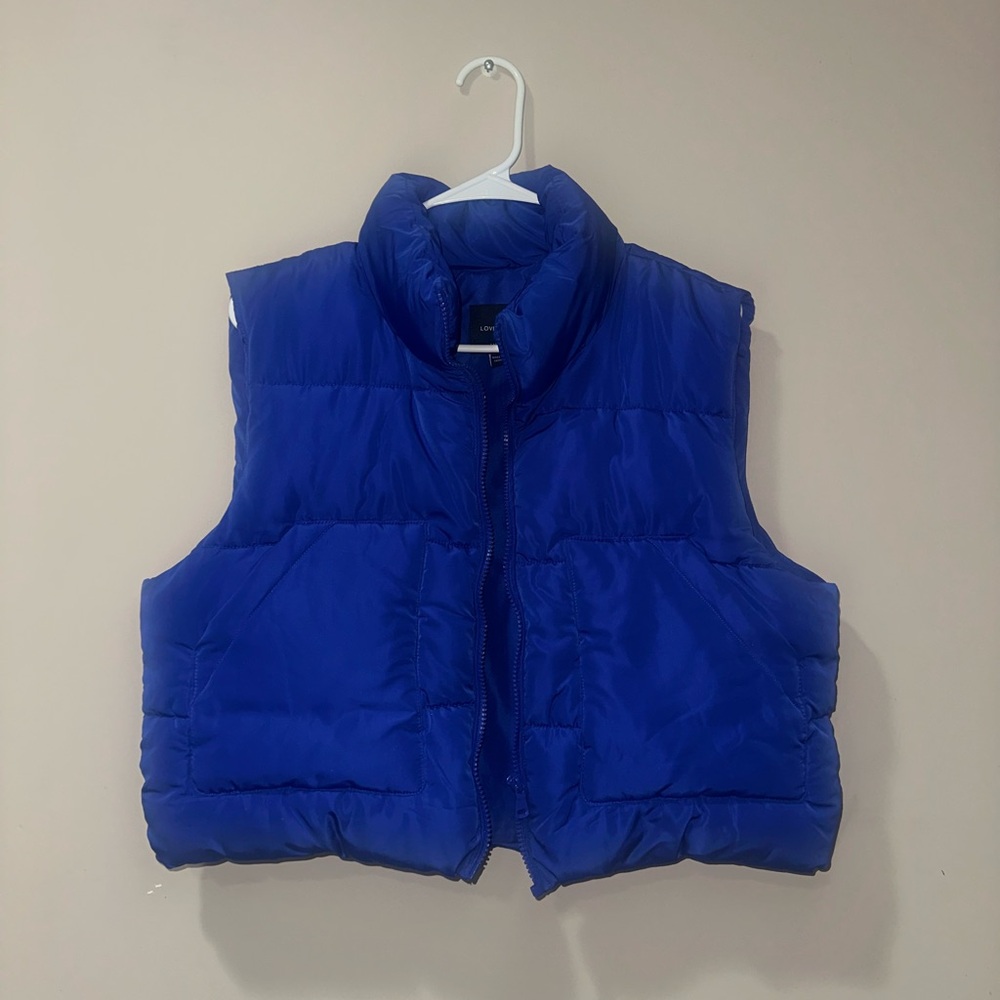 Love Tree Blue Puffer Jacket Vest
